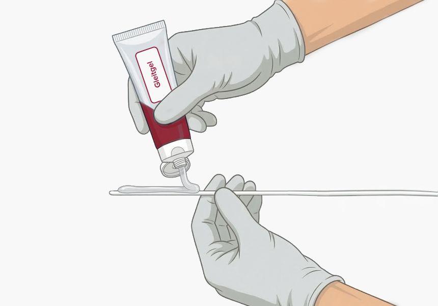 Transnasale Sonde gleitfähig machen