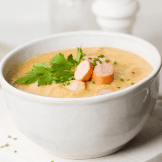 Kartoffelsuppe mit Würstchen mit lovital Trinknahrung