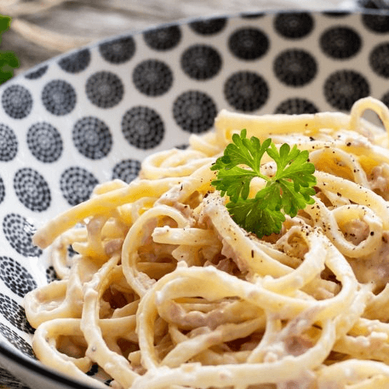 Spaghetti Carbonara mit resource Trinknahrung 