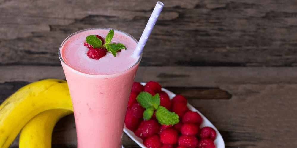 Himbeeren-Bananen-Drink Himbeeren-Bananen-Drink